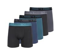 Puma Herren Performance-Boxershorts, 5er-Pack, Blau/Grün/Schwarz, Medium