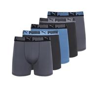 PUMA Herren Performance-Boxershorts, 5er-Pack, Schwarz/Blau/Grau, Small