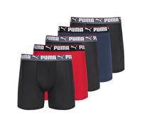 PUMA Herren 5 Pack Performance Boxer Briefs Retroshorts, Marineblau/Rot/Schwarz, Small