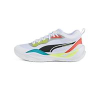 PUMA Herren Playmaker Pro Sneaker, White-Fiery Coral, 44 EU