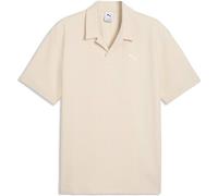 Poloshirt PUMA "Essentials Elevated Polo Herren", Damen, Gr. M, alpine snow weiß, Obermaterial: 5% Elasthan, 67% Baumwolle, 28% Polyester; Besatz: 100% Baumwolle, clean, relaxed fit, Shirts (55393853-