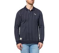PUMA Herren-Poloshirt, langärmelig, Fleece, Marineblau Ah25, L