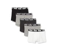 PUMA Herren Puma Basic Men's (5 Pack) Boxer Briefs, White/Black/Grey, M EU
