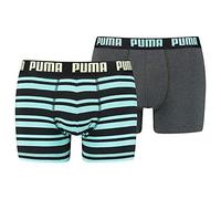 PUMA Herren Puma Heritage Stripe Men's (2 Pack) Boxer Shorts, Blue / Black, M EU