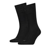 Zwei Paar Puma Herren Classic Piquee Socken aus Baumwolle in Schwarz mit flacher Zehennaht und Komfo schwarz Gr. 43/46