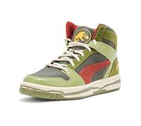 Puma Herren Rebound Layup Mid Jurassic World Shoes Sneaker, Green Moss-Mars Rot-Gelb Sizzle Ah25, 46 EU