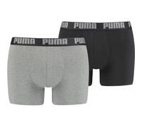 Puma Herren Boxershorts 2er Pack, Dark Grey Melange/Black, M