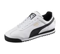 PUMA Herren Roma Basic Sneaker, Weiß Schwarzes Leder, 43 EU