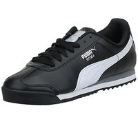 PUMA Herren Roma Schuhe Sneaker, Schwarz Weiß Silberfarben, 46 EU