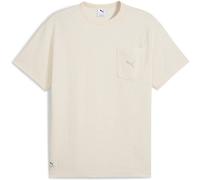 PUMA PERFORMANCE Relaxed Fit T-Shirt mit Brusttasche in Offwhite, Größe L