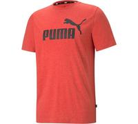 PUMA Herren Sport T-Shirt - ESS Essentials Heather Tee, Rundhals, Kurzarm, uni Rot / S S Rot