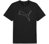 PUMA TAD ESSENTIALS Meliertes T-Shirt mit Cat Logo Herren, Kleidung, Schwarz, XL Black