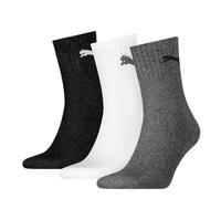 Sportsocken PUMA "short crew", Herren, Gr. 39-42, schwarz-weiß (grau, schwarz, weiß), Baumwollmischung, Elasthan, Polyamid, Polyester, uni und meliert, elastisch, Socken Sportsocken, gepolsterte Frott