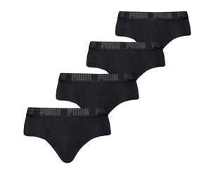 PUMA Herren Slips, 4er Pack - Basic Brief ECOM, Cotton Stretch, Everyday Schwarz L
