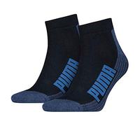 PUMA Herren Socken PUMA CUSHIONED QUARTER 2P, navy/grey/strong blue, 35-38, 161041001