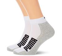 2er Pack PUMA Cushioned Quarters Socken white/grey/black 35-38