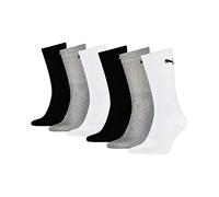 PUMA Herren Crew Socken, Weiß / Grau / Schwarz, 39-42 EU