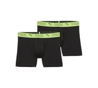 PUMA Herren Sport Mikrofaser Boxershorts (2er-Pack) XL, Black/Yellow