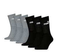 PUMA Unisex Crew Tennissocken Sportsocken Socken für Damen Herren 18 Paar, Farbe:666 - black/grey, Socken & Strümpfe:43-46