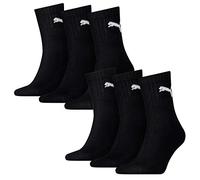 Puma Herren Short Crew Socks Sportsocken mit Frotteesohle 6er Pack, Schwarz, 47-49
