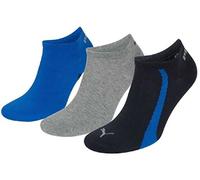 Puma Herren Sportsocken Sneaker 3er Pack, 523 - navy/grey/strong blue, 35-38, 201203001