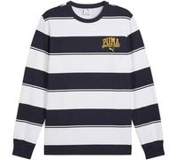 Puma Class Gestreifter Crewneck Herren | Mit Print | New Navy | Größe: S Blue