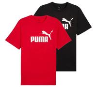 PUMA Herren T-Shirt 2er Pack - ESS No.1 Logo Tee, Rundhals, Kurzarm, uni 2XL Schwarz/Rot