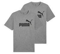 PUMA Herren T-Shirt 2er Pack - ESS No.1 Logo Tee, Rundhals, Kurzarm, uni M Grau