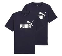 PUMA Herren T-Shirt 2er Pack - ESS No.1 Logo Tee, Rundhals, Kurzarm, uni L Dunkelblau