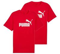 PUMA Herren T-Shirt 2er Pack - ESS No.1 Logo Tee, Rundhals, Kurzarm, uni M Rot