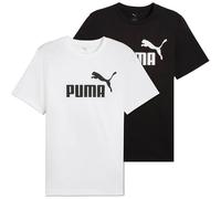 PUMA Herren T-Shirt 2er Pack - ESS No.1 Logo Tee, Rundhals, Kurzarm, uni M Schwarz/Weiß
