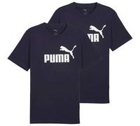 PUMA Herren T-Shirt 2er Pack - ESS No.1 Logo Tee, Rundhals, Kurzarm, uni S Dunkelblau