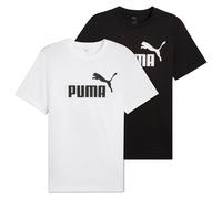PUMA Herren T-Shirt 2er Pack - ESS No.1 Logo Tee, Rundhals, Kurzarm, uni S Schwarz/Weiß