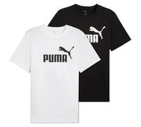 PUMA Herren T-Shirt 2er Pack - ESS No.1 Logo Tee, Rundhals, Kurzarm, Uni Schwarz/Weiß L