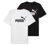 PUMA Herren T-Shirt 2er Pack - ESS No.1 Logo Tee, Rundhals, Kurzarm, uni M Schwarz/Weiß
