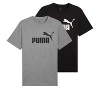 PUMA Herren T-Shirt 2er Pack - ESS No.1 Logo Tee, Rundhals, Kurzarm, uni XL Schwarz/Grau