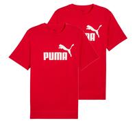 PUMA Herren T-Shirt 2er Pack - ESS No.1 Logo Tee, Rundhals, Kurzarm, uni Rot XL