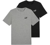 PUMA Herren T-Shirt 2er Pack - ESS Small No. 1 Logo Tee , Rundhals, Kurzarm, uni 4XL Schwarz/Grau