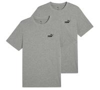 PUMA Herren T-Shirt 2er Pack - ESS Small No. 1 Logo Tee , Rundhals, Kurzarm, uni Grau 3XL