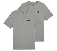 PUMA Herren T-Shirt 2er Pack - ESS Small No. 1 Logo Tee , Rundhals, Kurzarm, uni S Grau