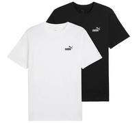 PUMA Herren T-Shirt 2er Pack - ESS Small No. 1 Logo Tee , Rundhals, Kurzarm, uni L Schwarz/Weiß