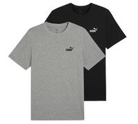 PUMA Herren T-Shirt 2er Pack - ESS Small No. 1 Logo Tee , Rundhals, Kurzarm, uni Schwarz/Grau L