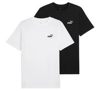PUMA Herren T-Shirt 2er Pack - ESS Small No. 1 Logo Tee , Rundhals, Kurzarm, uni Schwarz/Weiß S