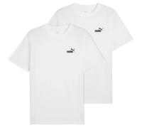 PUMA Herren T-Shirt 2er Pack - ESS Small No. 1 Logo Tee , Rundhals, Kurzarm, uni S Weiß