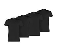 PUMA Herren T-Shirt, 4er Pack - Basic Crew Tee, Rundhals, Kurzarm, uni Schwarz M
