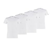 PUMA Herren T-Shirt, 4er Pack - Basic Crew Tee, Rundhals, Kurzarm, uni Weiß L