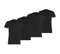 PUMA Herren T-Shirt, 4er Pack - Basic V-Neck, V-Ausschnitt, Kurzarm, uni Schwarz XL