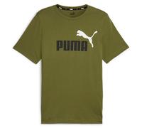 PUMA Herren T-Shirt - ESS+ Essentials 2 Col Logo Tee, Rundhals, Kurzarm, uni Grün (Olive) S