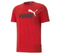 Puma Herren T-Shirt - ESS+ Essentials 2 Col Logo Tee, Rundhals, Kurzarm, Uni Rot M