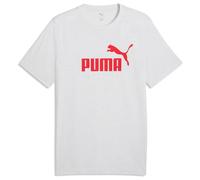 PUMA Herren T-Shirt - ESS No.1 Logo Tee, Rundhals, Kurzarm, uni Weiß (Glow Heather) / 2XL XXL Weiß
